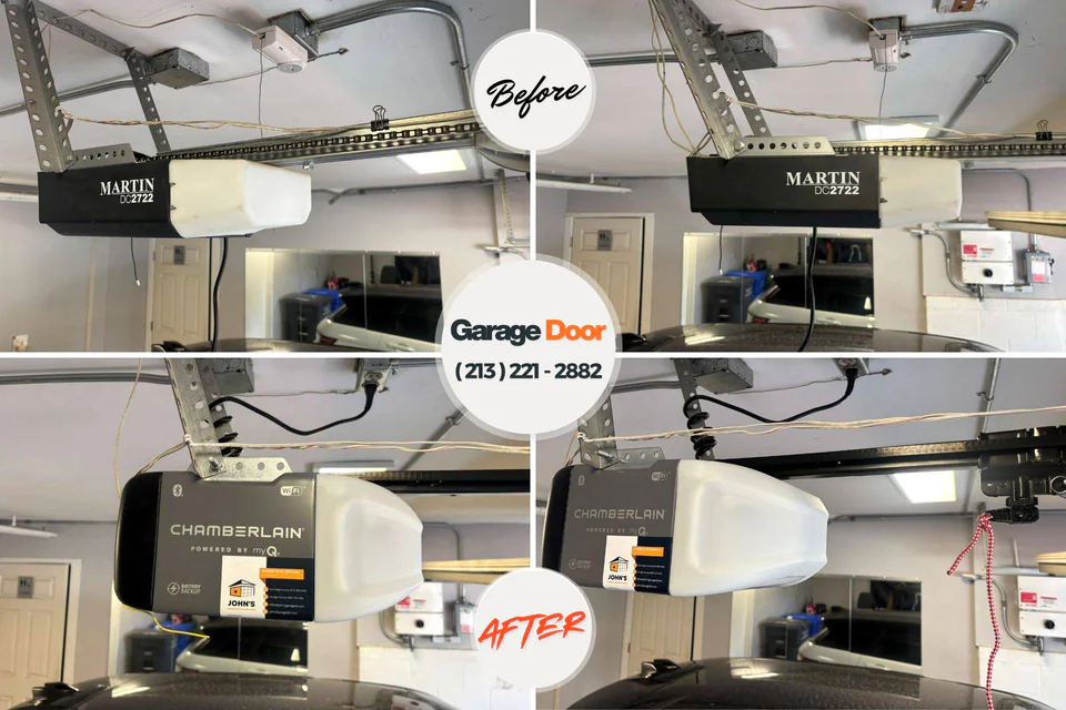 Before and after: garage door repair Dunlap, OH